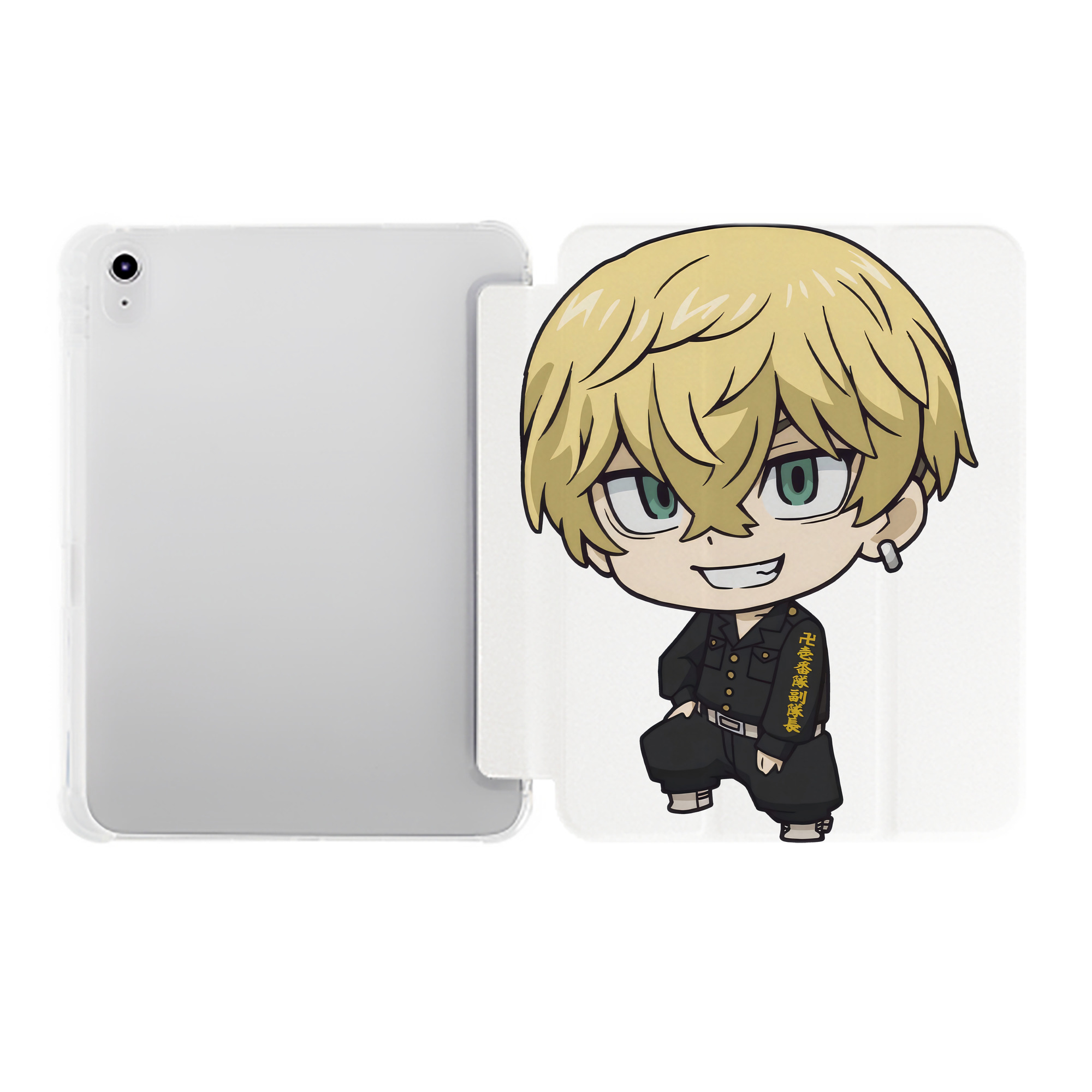 （画像用） 東京リベンジャーズ Tokyo Revengers IPad ケース ペン収納付き 三つ折りスタンド PUレザー×シリコン 対応機種9.5/10.5/10.9インチ